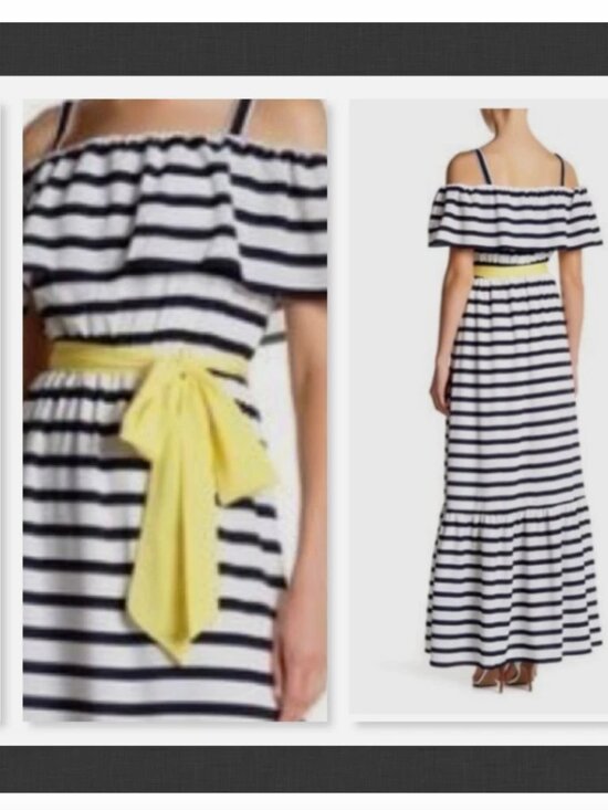 Eliza J Dresses & Skirts - NWT Eliza J Cold Shoulder Striped Maxi Dress Size 10